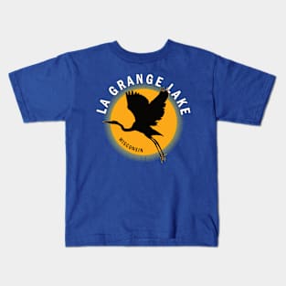 La Grange Lake in Wisconsin Heron Sunrise Kids T-Shirt